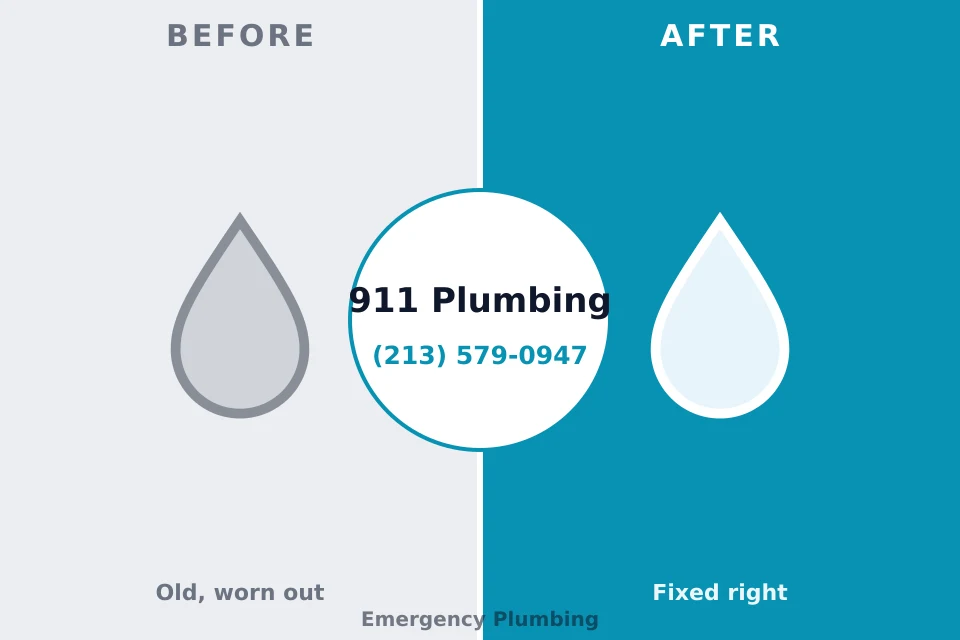 Before and after: plumbing repair Spring House, PA